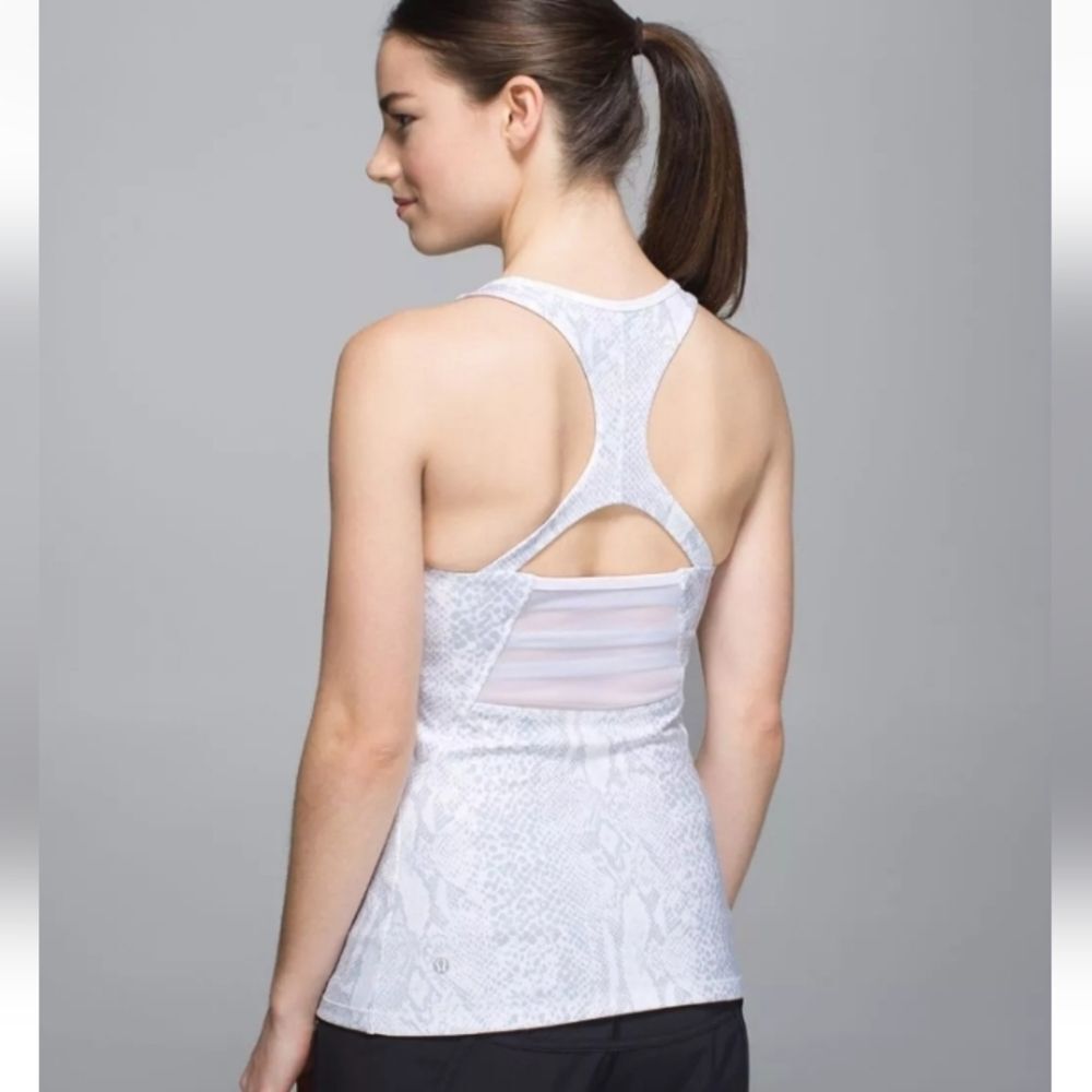 Women's White Patterned Tank Top - Picture 5 of 16